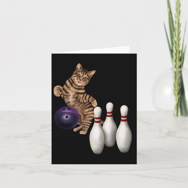 Tab Funny Cat Bowling Kort (Framsida)