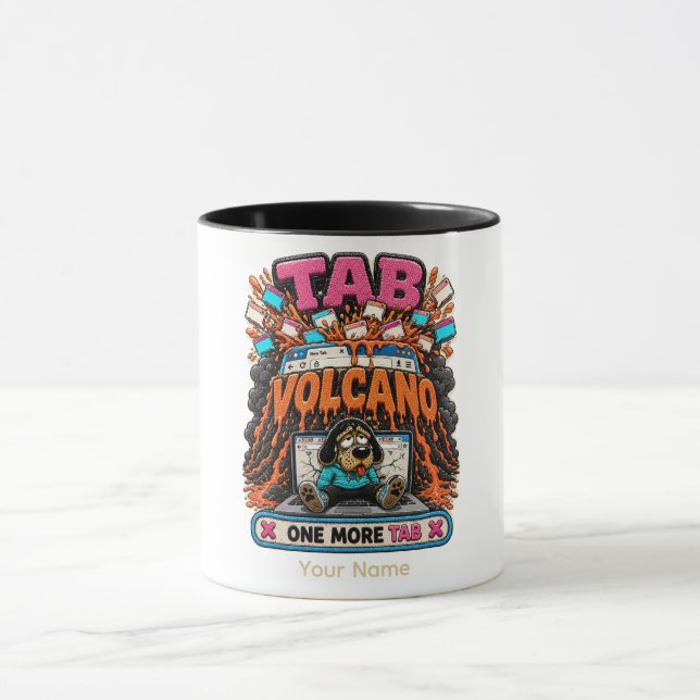 Tab Vulkan En Mer Flik Personlig Rolig Kaffe Mugg (Center)
