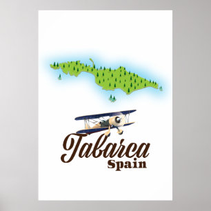 Tabarca Spanien Bevackra karta Poster