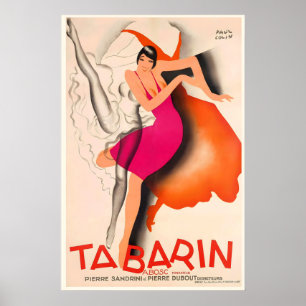 Tabarin Nattklubb Paris Frankrike Vintage Reklam Poster