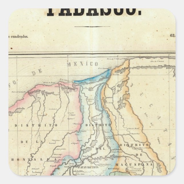 Tabasco, Mexiko Fyrkantigt Klistermärke (Framsida)