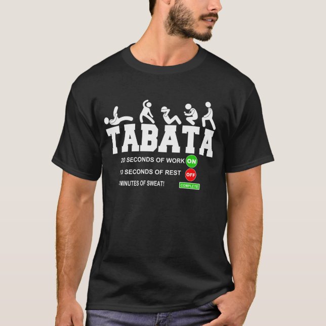 Tabata Cardio Bootcamp 'På/av' T-shirt (Framsida)