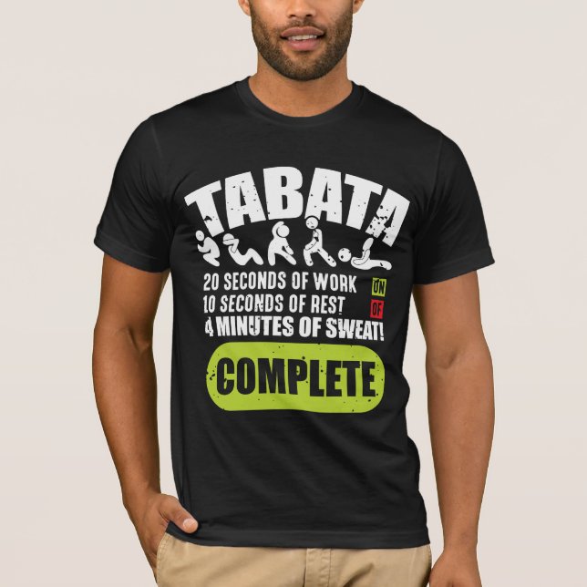 Tabata Workout Fitness Bootcamp Cardio T Shirt (Framsida)