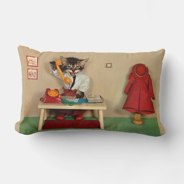 tabb kattsekreterare lumbarkudde (Framsida)