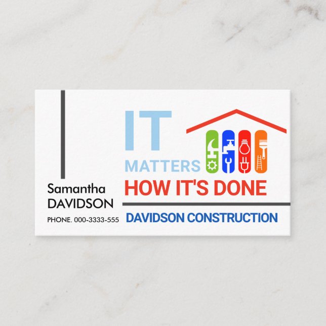 Tabbar för speciella Ram Handyman Verktyg Visitkort (Framsida)