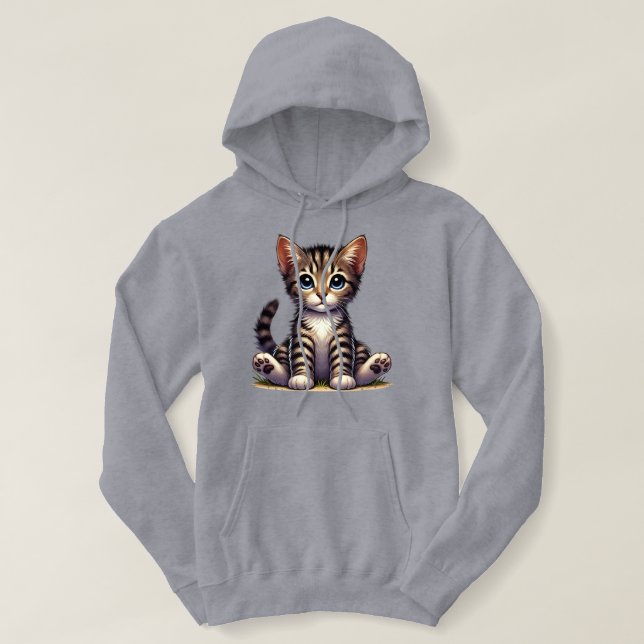 Tabbby Kitten med blå Ögon T Shirt (Design framsida)