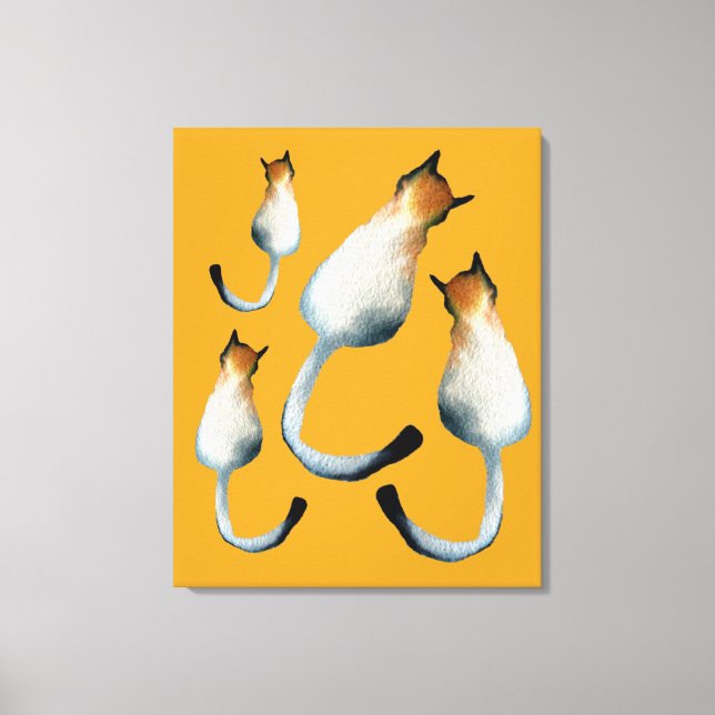 Tabbfärgad och brun kattillustration canvastryck (Framsida)