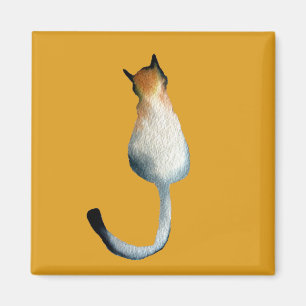 Tabbfärgad och brun kattillustration magnet