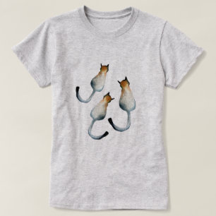 Tabbfärgad och brun kattillustration t shirt