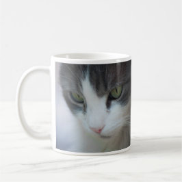 Tabby and White Cat Staring Kaffemugg