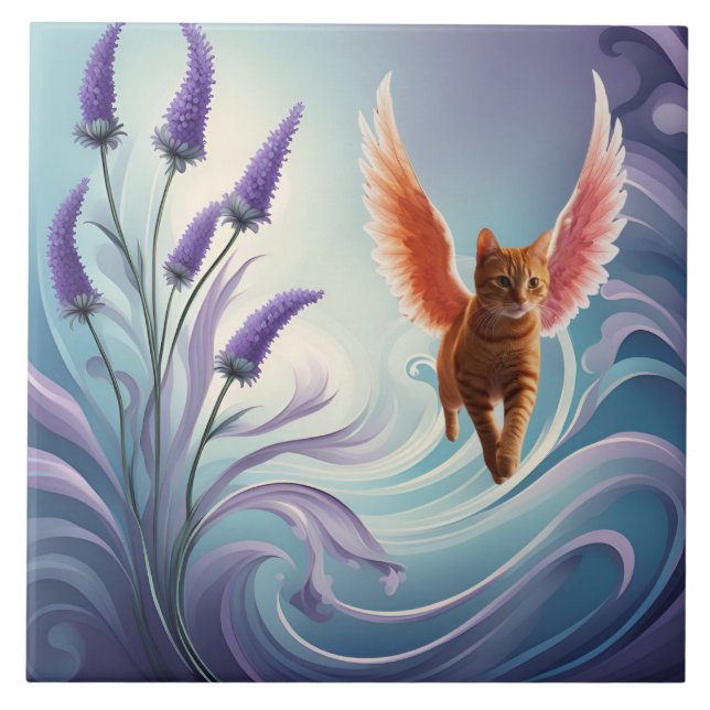 Tabby Angel Decorative Tile Kakelplatta (Framsidan)