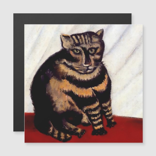 "Tabby" av Henri Rousseau Magnetisk Inbjudningskort (Fram/baksida)