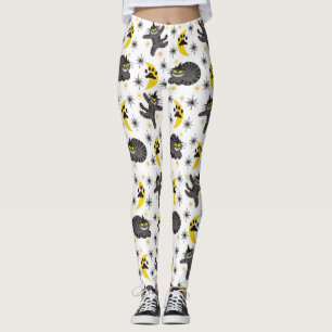 Tabby Black Cat Witch Leggings