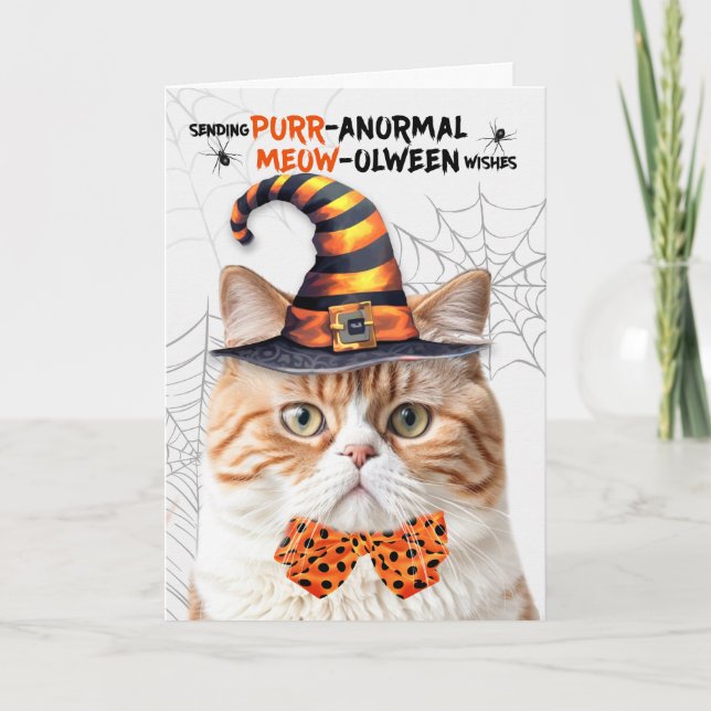 Tabby British Halloween Cat PURRanormal MEOWolween Helgkort (Framsida)