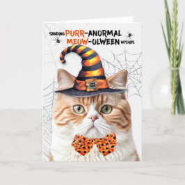 Tabby British Halloween Cat PURRanormal MEOWolween Helgkort