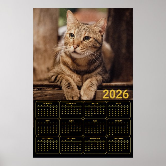 Tabby Cat 2026 Calendar Poster (Framsidan)