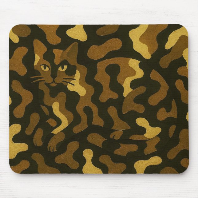 Tabby Cat Camouflage Art Musmatta (Framsidan)