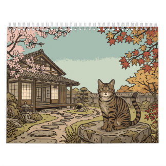 Tabby Cat Japan – 12 månader av nostalgiska Japan  Kalender