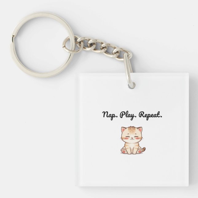 Tabby Cat Keychain – Cozy Cartoon Accessory for Ca (Framsidan)