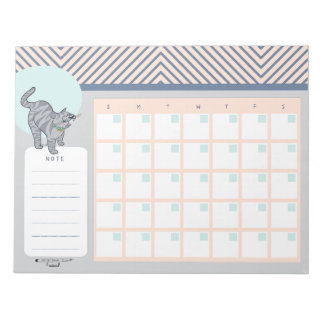 Tabby Cat Open Dated Desk Calendar Notepad Anteckningsblock
