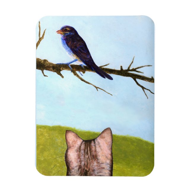Tabby Cats Talk to Birds Magnet (Vertikal)