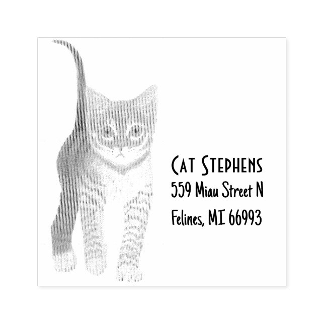 Tabby Custom Wooden Stamp With Text Stämpel (Tryck)