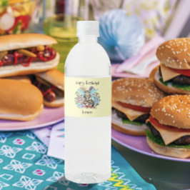 Tabby Fairy cat Mushroom Blommigt Vattenflaskor Etikett