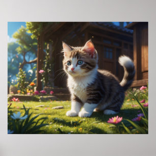 *~* TABBY GARDEN Kattunge 5:4 Kattdjuret Kitten Poster
