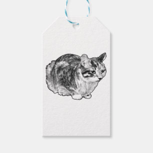 Tabby Gift-Märkre med snötäckta punkter Presentetikett