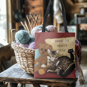 Tabby Home Burgundy Cat Tygkasse