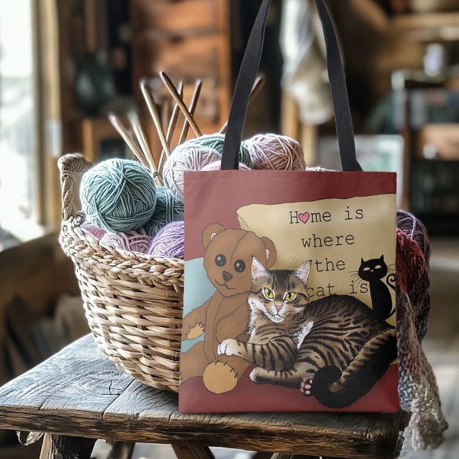 Tabby Home Burgundy Cat Tygkasse (Skapare uppladdad)