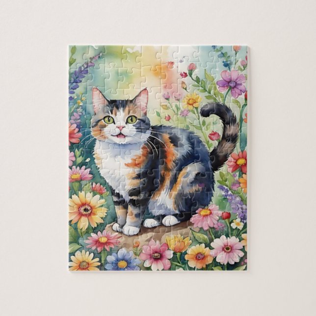 Tabby House Cat Family Pet Portrait Pussel (Vertikal)