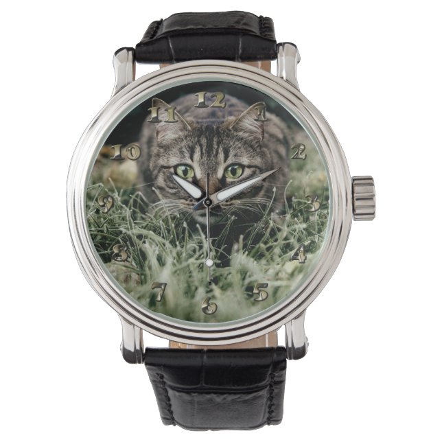 Tabby-Innekatten Armbandsur (Framsida)