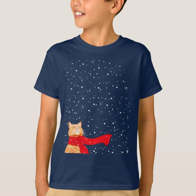 Tabby kärlek Snö T Shirt (Framsida)