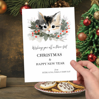 Tabby Kat Christmas Greetings Card Inbjudningar