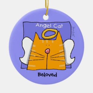 Tabby katt Angel Keepsaké Julgransprydnad Keramik