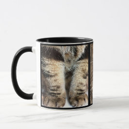 Tabby Katt Ansikte och Tassar - Rolig Kattdesign Mugg