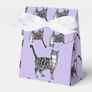 Tabby katt Art Lila Cats Födelsedagsfest Presentaskar