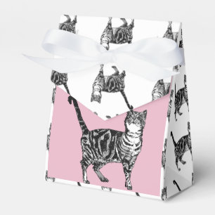 Tabby katt Art rosa Födelsedagsfest - Kaka favorit Presentaskar