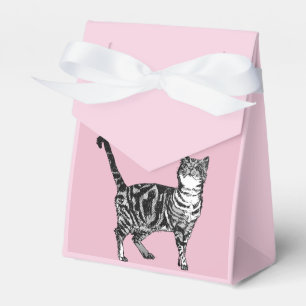 Tabby katt Art rosa Födelsedagsfest - Kaka favorit Presentaskar