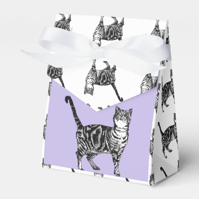 Tabby katt Art rosa Födelsedagsfest - Kaka favorit Presentaskar (Framsidan Sidan)