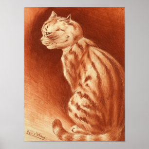 Tabby katt av Louis Wain Poster
