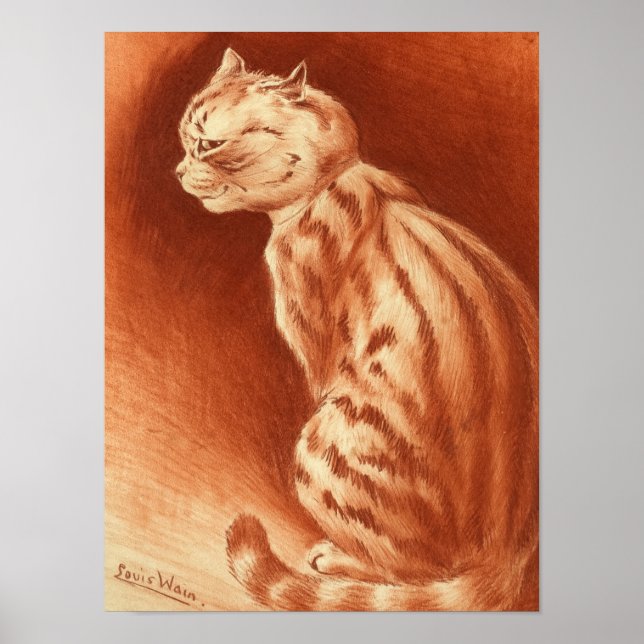 Tabby katt av Louis Wain Poster (Framsidan)