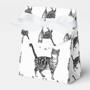 Tabby katt Black Födelsedagsfest Cake-favoritruta Presentaskar