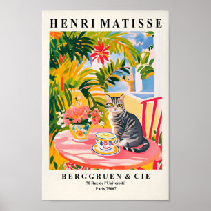 Tabby katt-drickschaffe, Espressos Art, lustigt ki Poster