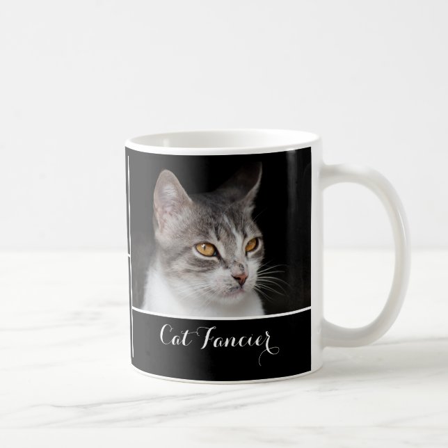 Tabby katt Fancier - personlig text Kaffemugg (Höger)