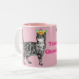 Tabby katt Funny Tonåring drottningkattflickor Mug Två-Tonad Mugg