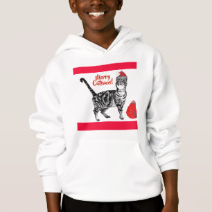 Tabby katt God jul Catsmus Red Funny Cats H T Shirt
