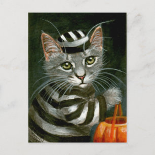 tabby katt Halloween-fångvaktkort Vykort