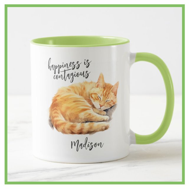 Tabby katt Happity är smittsam Personlig Mugg (Skapare uppladdad)